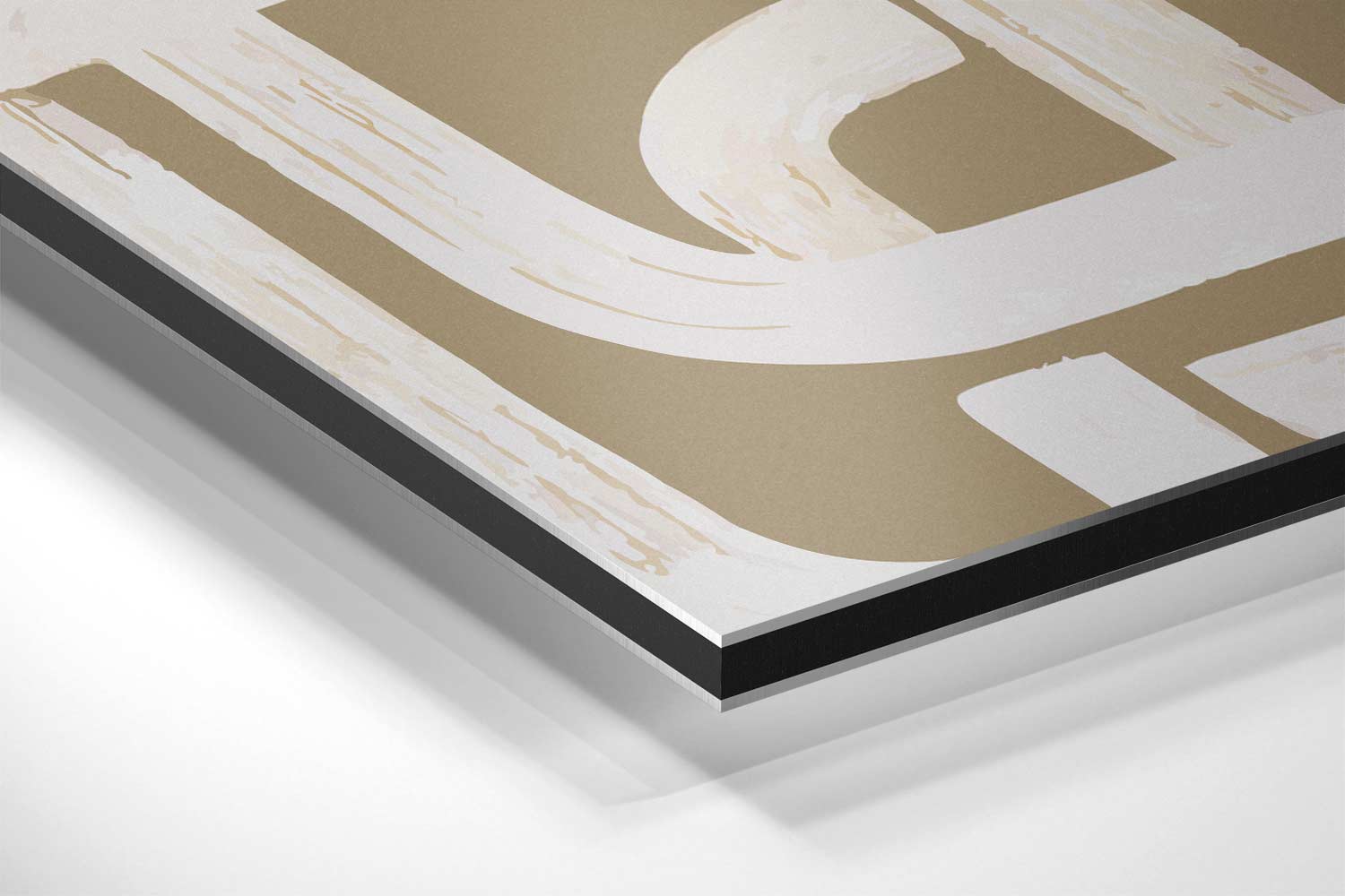 Organische Lijnen in Beige Kunstwerk-canvas-dibond-plexiglas-wanddecoratie-WallArtistic