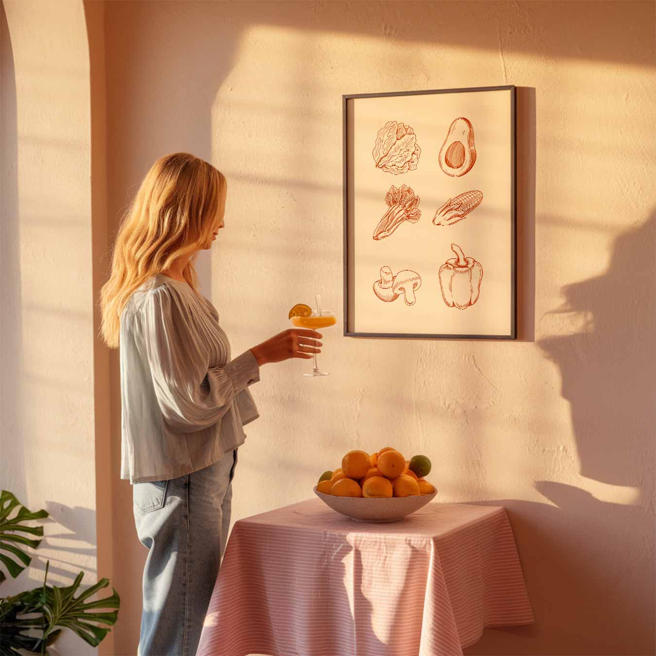 Retro Groente Illustratie Poster-WallArtistic