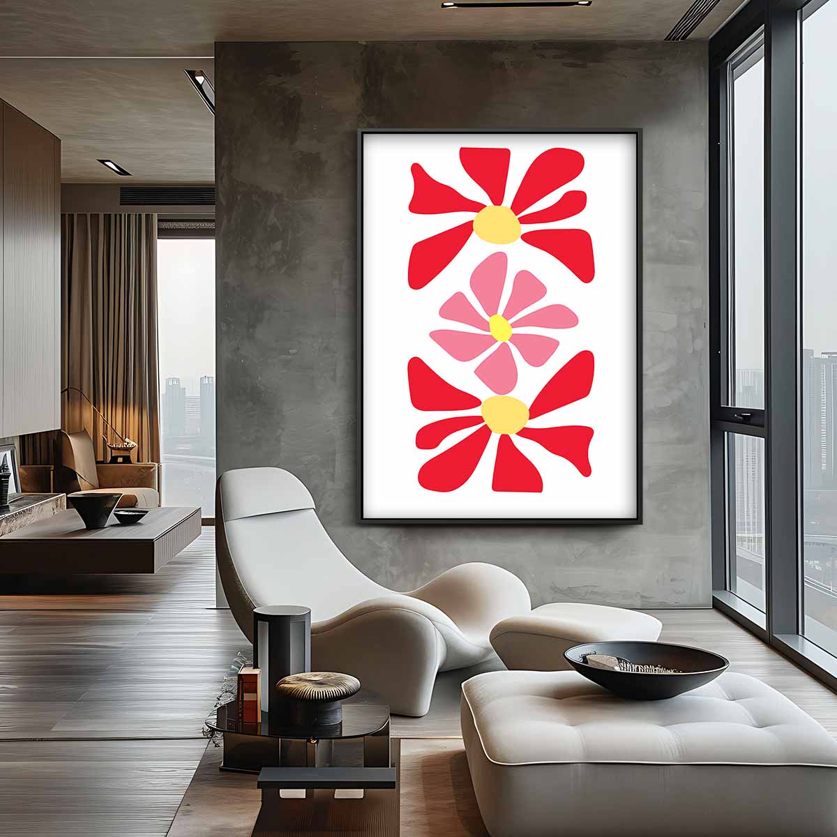 Vrolijke Bloemenpracht Kunstwerk-canvas-dibond-plexiglas-wanddecoratie-WallArtistic
