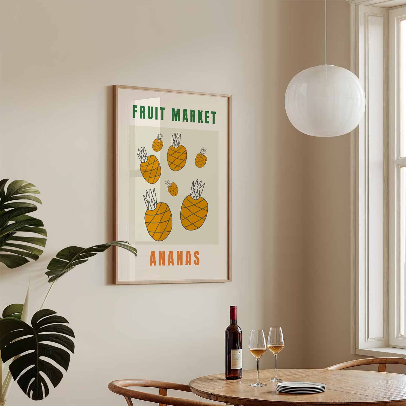 Vrolijke Fruitmarkt Ananas Poster