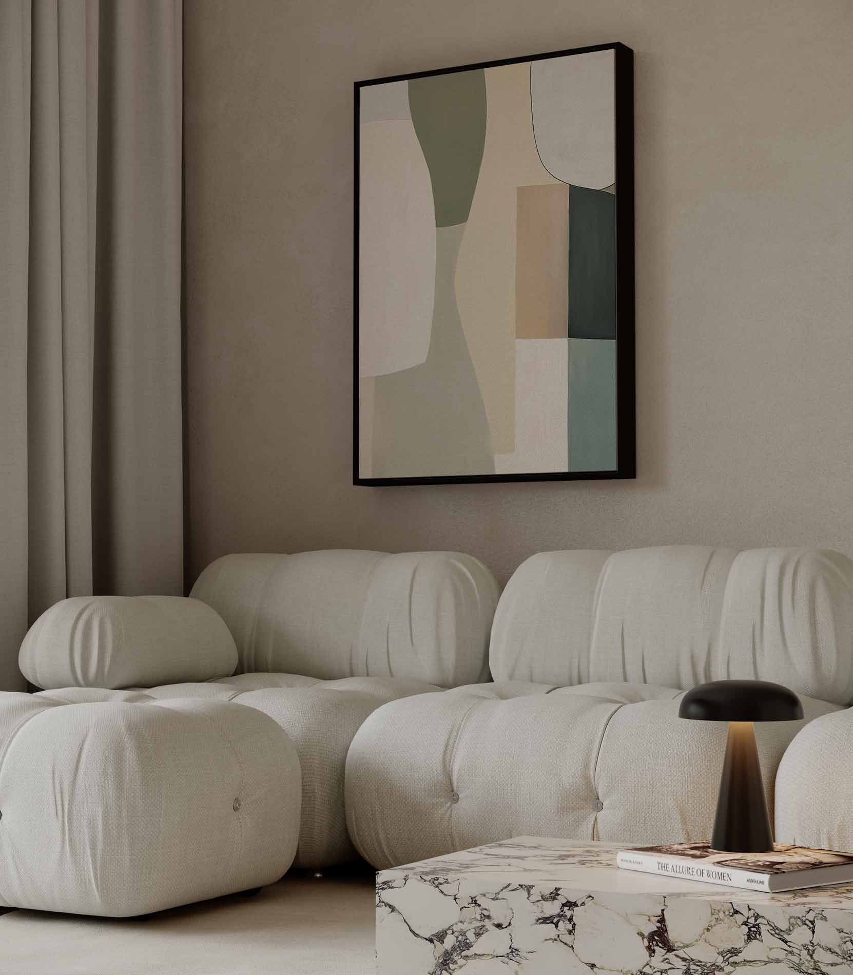 Moderne Abstracte Compositie Kunstwerk-canvas-dibond-plexiglas-wanddecoratie-WallArtistic