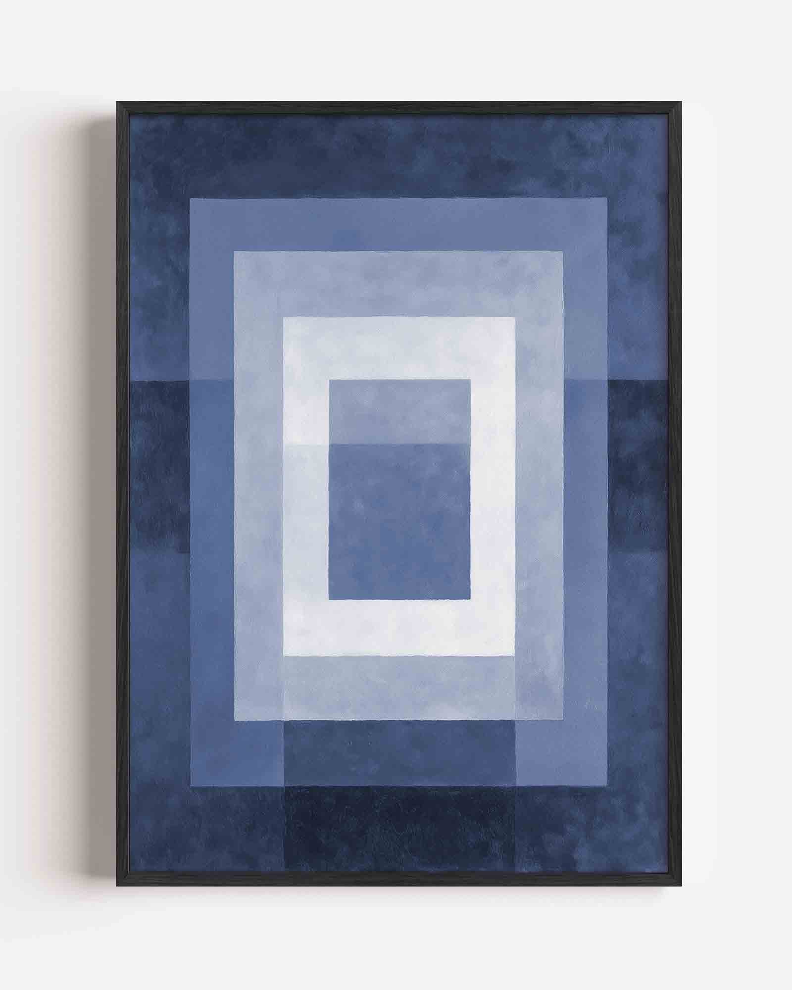 Blauwe vierkanten Poster
