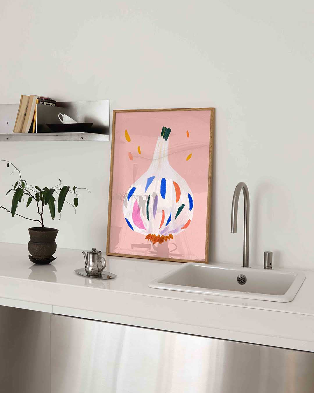 Gekleurde knoflook Poster
