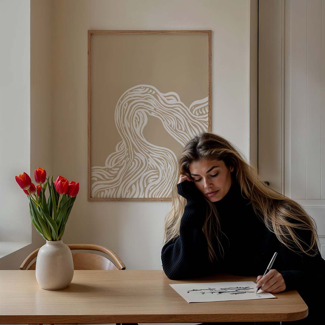 Natuurlijke Elegantie Golvende Print Poster-WallArtistic