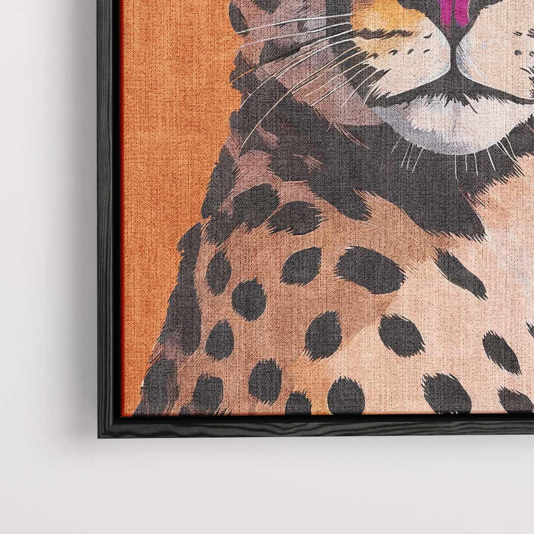 Stoere Jachtluipaard met Zonnebril Kunstwerk-canvas-dibond-plexiglas-wanddecoratie-WallArtistic