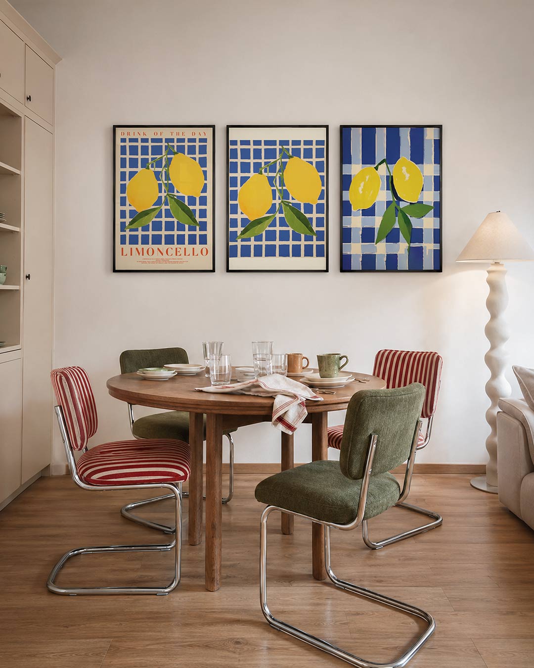 Citroen en ruitjes Posterset