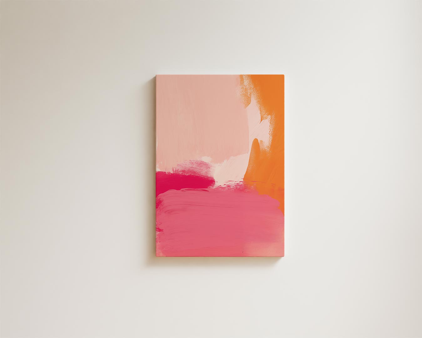 Kleurenexplosie in Zacht Oranje en Roze Kunstwerk-canvas-dibond-plexiglas-wanddecoratie-WallArtistic