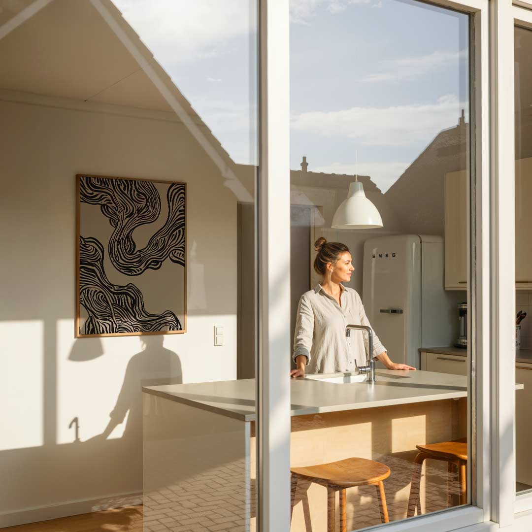 Abstracte Golvende Lijnen Poster-WallArtistic