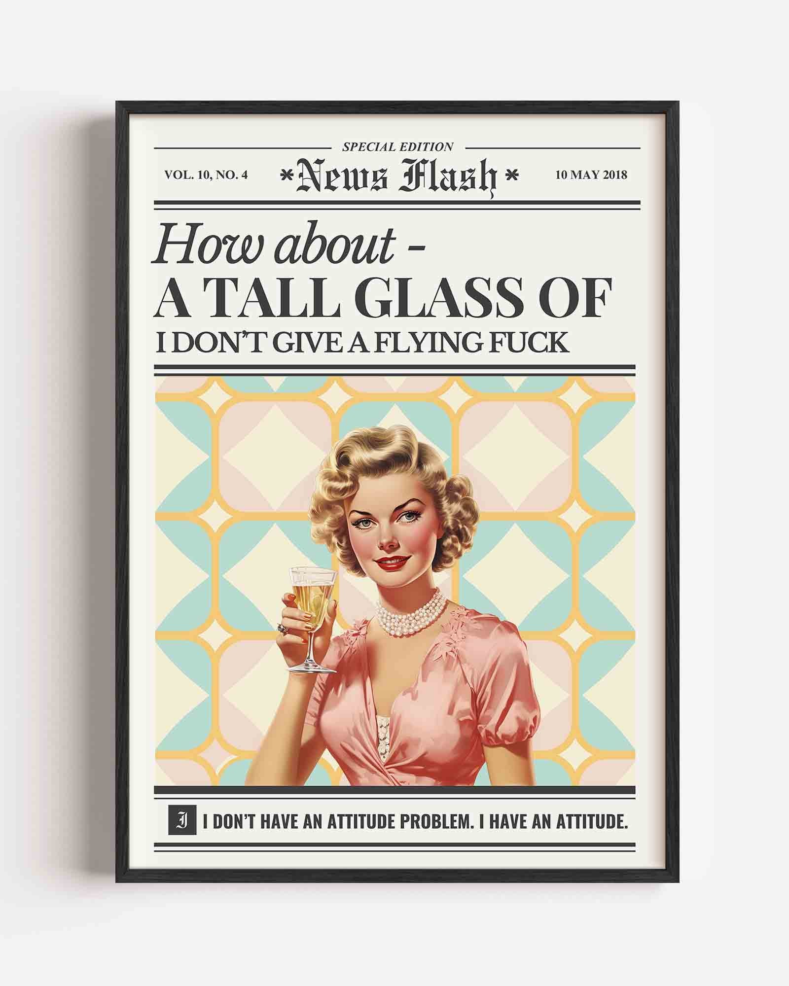 Vrouw met glas Poster
