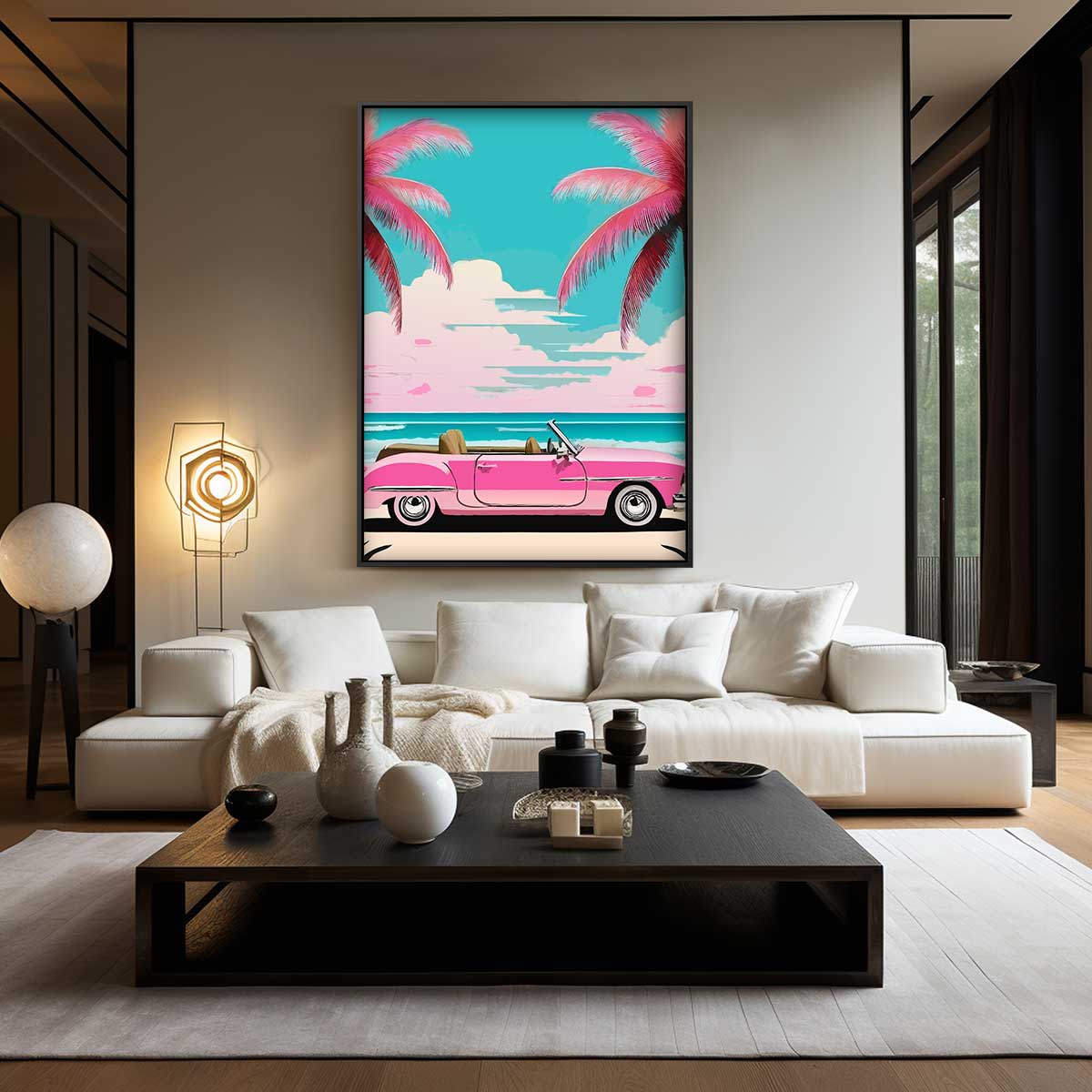 Retro Stranddagen Kunstwerk-canvas-dibond-plexiglas-wanddecoratie-WallArtistic