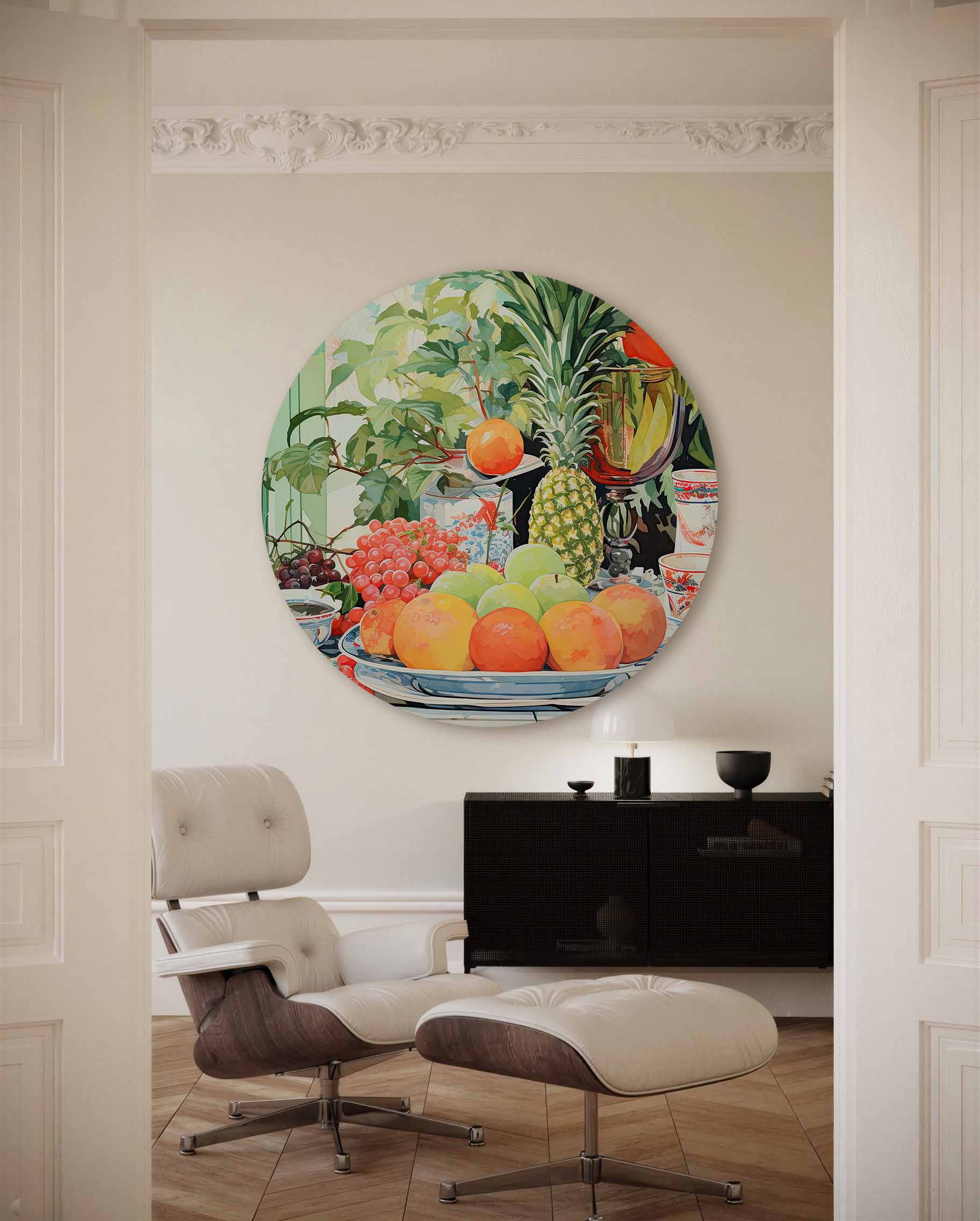 Fruit en servies Muurcirkel