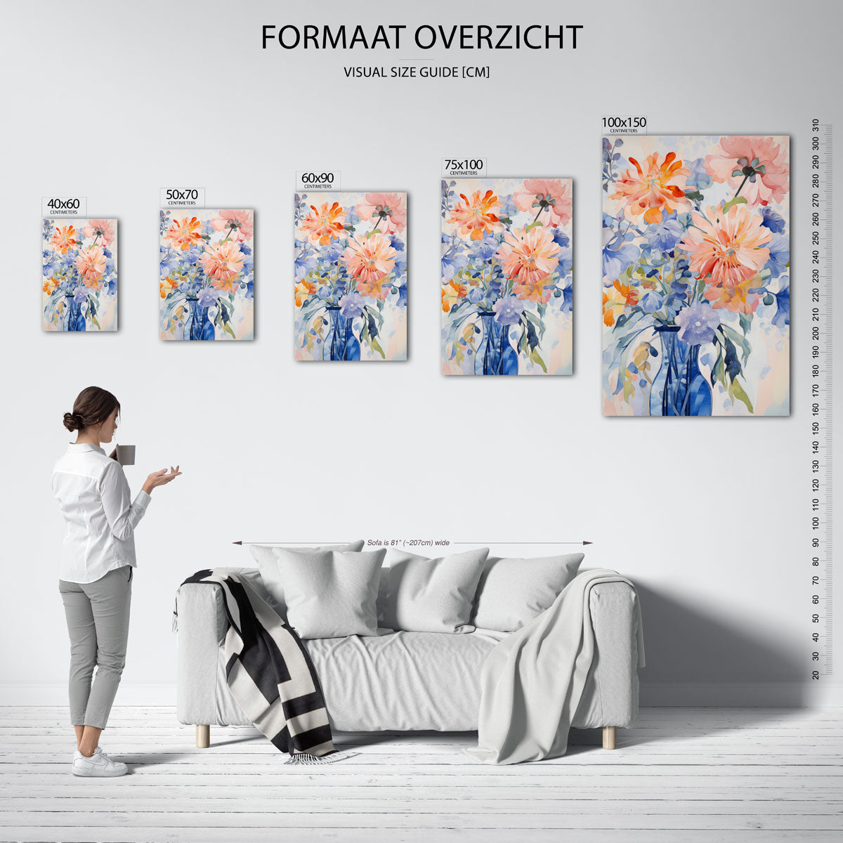 Bloemrijke compositie Kunstwerk