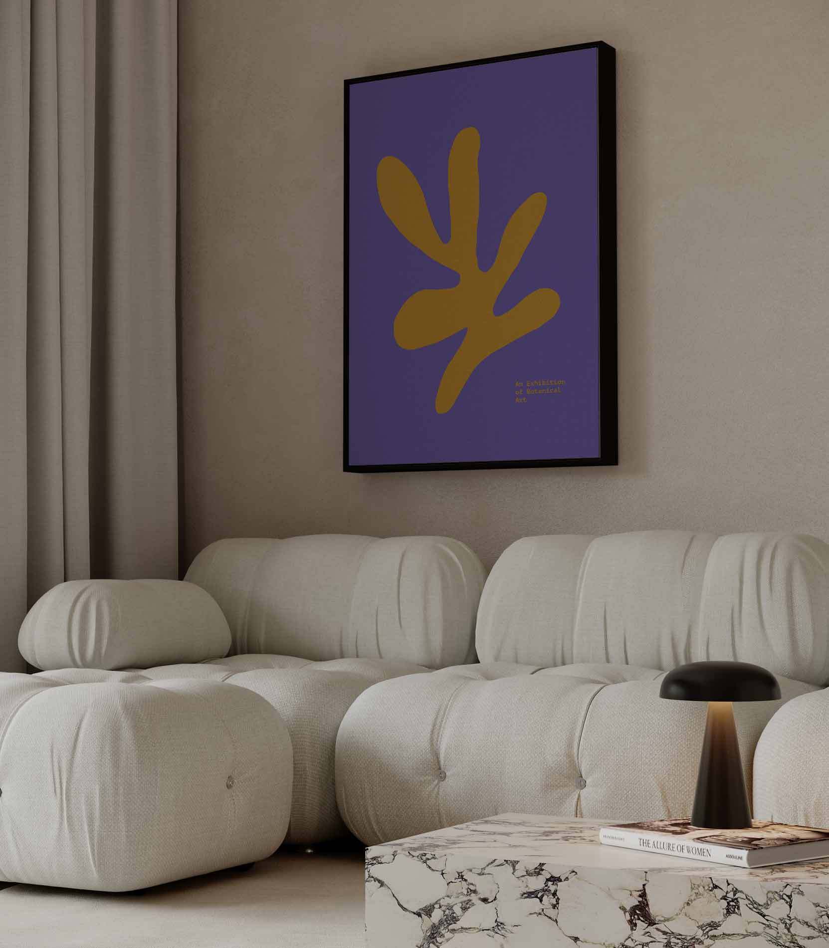 Abstracte Botanische Vormen Kunstwerk-canvas-dibond-plexiglas-wanddecoratie-WallArtistic