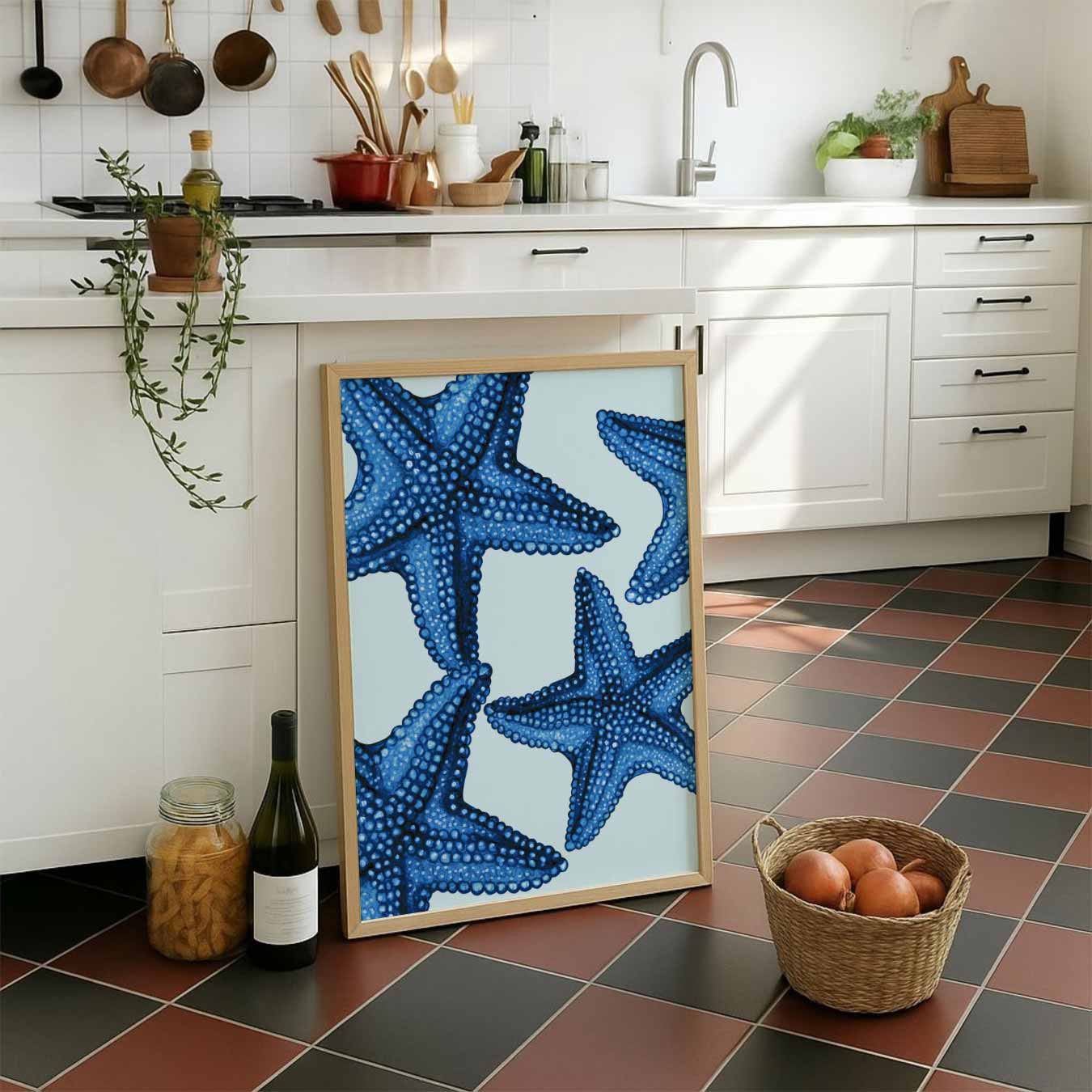 Blauwe Zeesterren Poster-WallArtistic