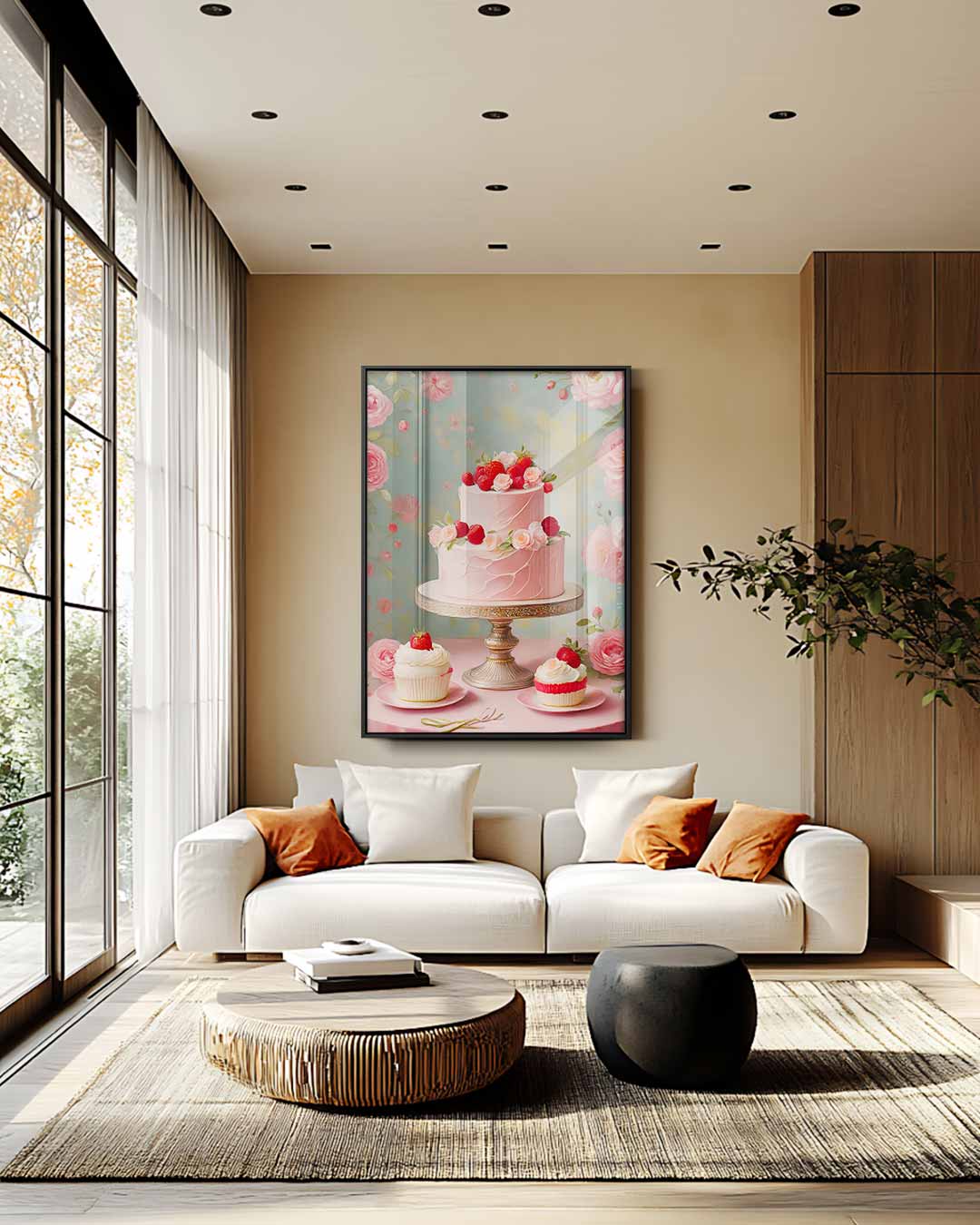Romantisch Rozen Gebak Schilderij Kunstwerk-canvas-dibond-plexiglas-wanddecoratie-WallArtistic
