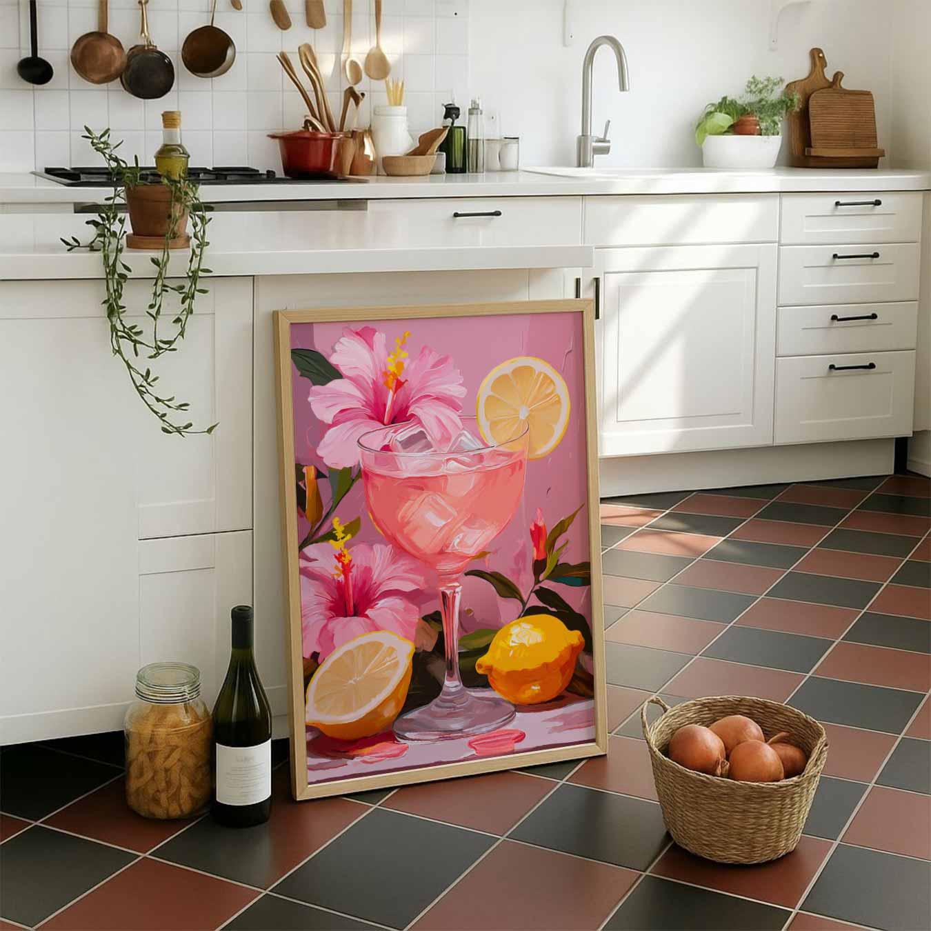 Roze Sommer Sips Poster-WallArtistic
