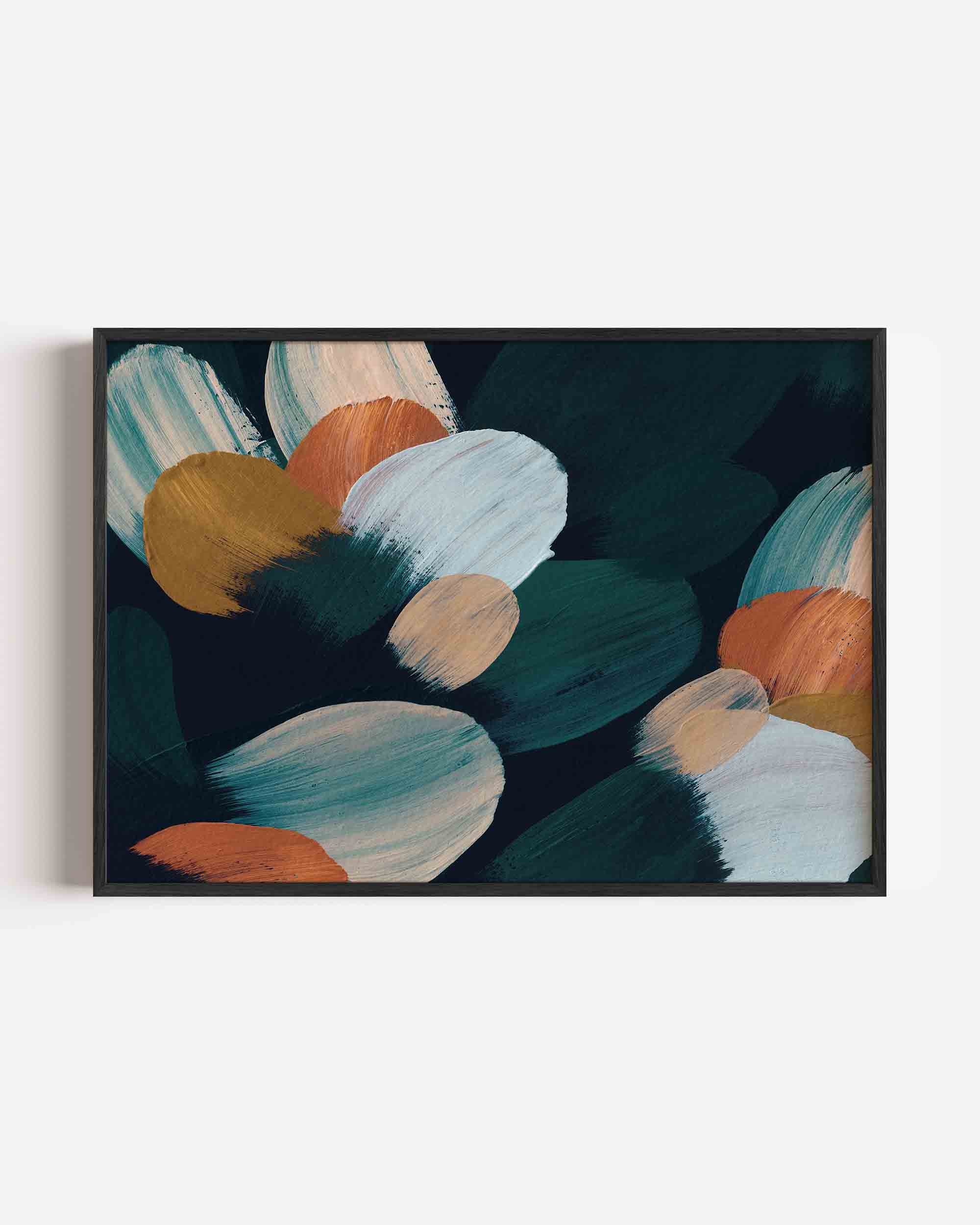 Abstracte penseelstreken Poster