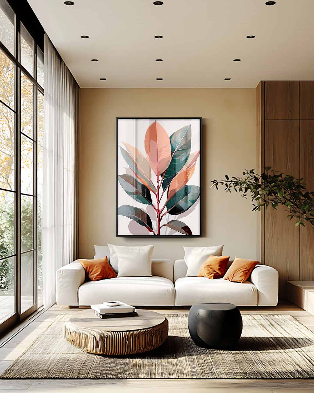 Botanische Bladeren Kunstprint Kunstwerk-canvas-dibond-plexiglas-wanddecoratie-WallArtistic