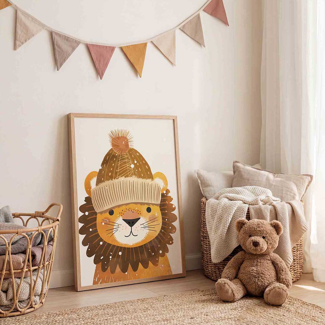 Leeuw met muts Poster