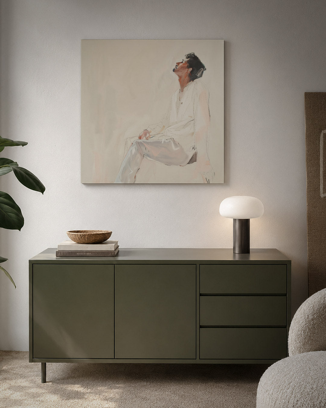 Dromerige zittende figuur Kunstwerk