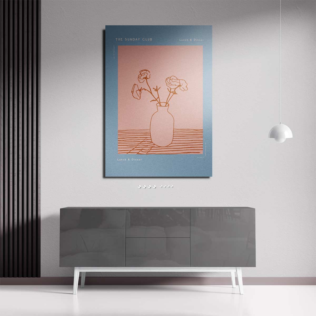Eenvoudige Bloemenvaas Kunstwerk-canvas-dibond-plexiglas-wanddecoratie-WallArtistic