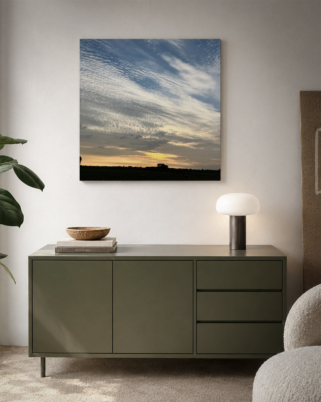 Wolkenspel bij zonsondergang Kunstwerk