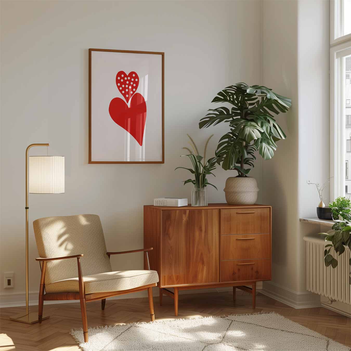 Liefdeshartjes Wall Art Poster