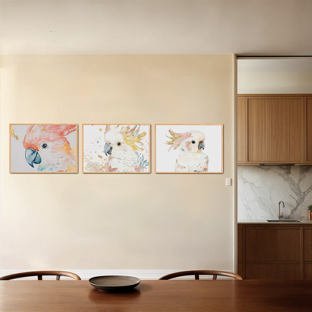 Vogelkleuren en goud Posterset