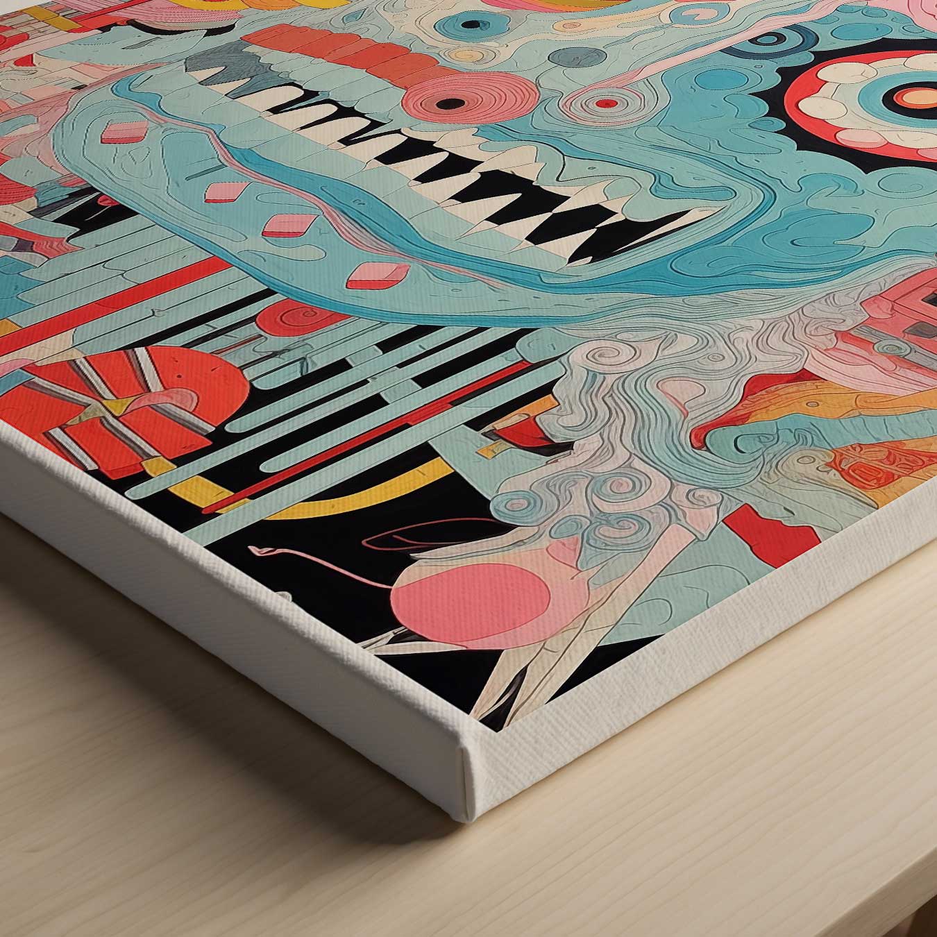 Kleurrijke Chaos Kunstwerk-canvas-dibond-plexiglas-wanddecoratie-WallArtistic