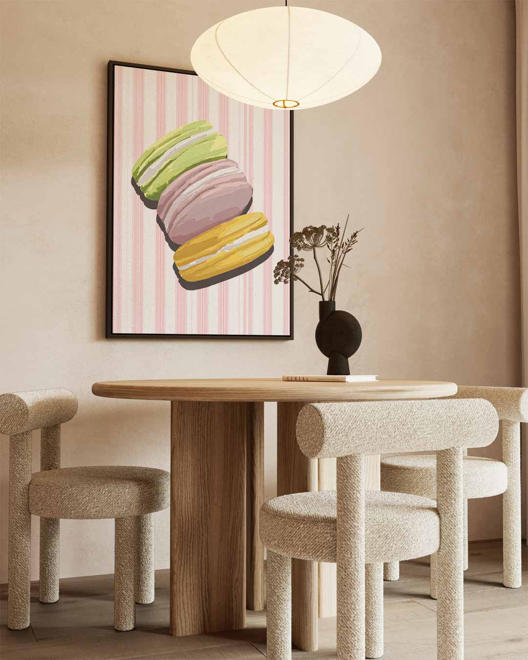Kleurrijke Macaron Illusie Kunstwerk-canvas-dibond-plexiglas-wanddecoratie-WallArtistic