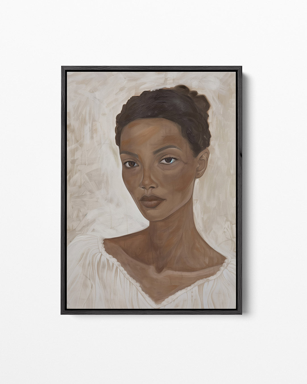 Portret in aardetinten Kunstwerk
