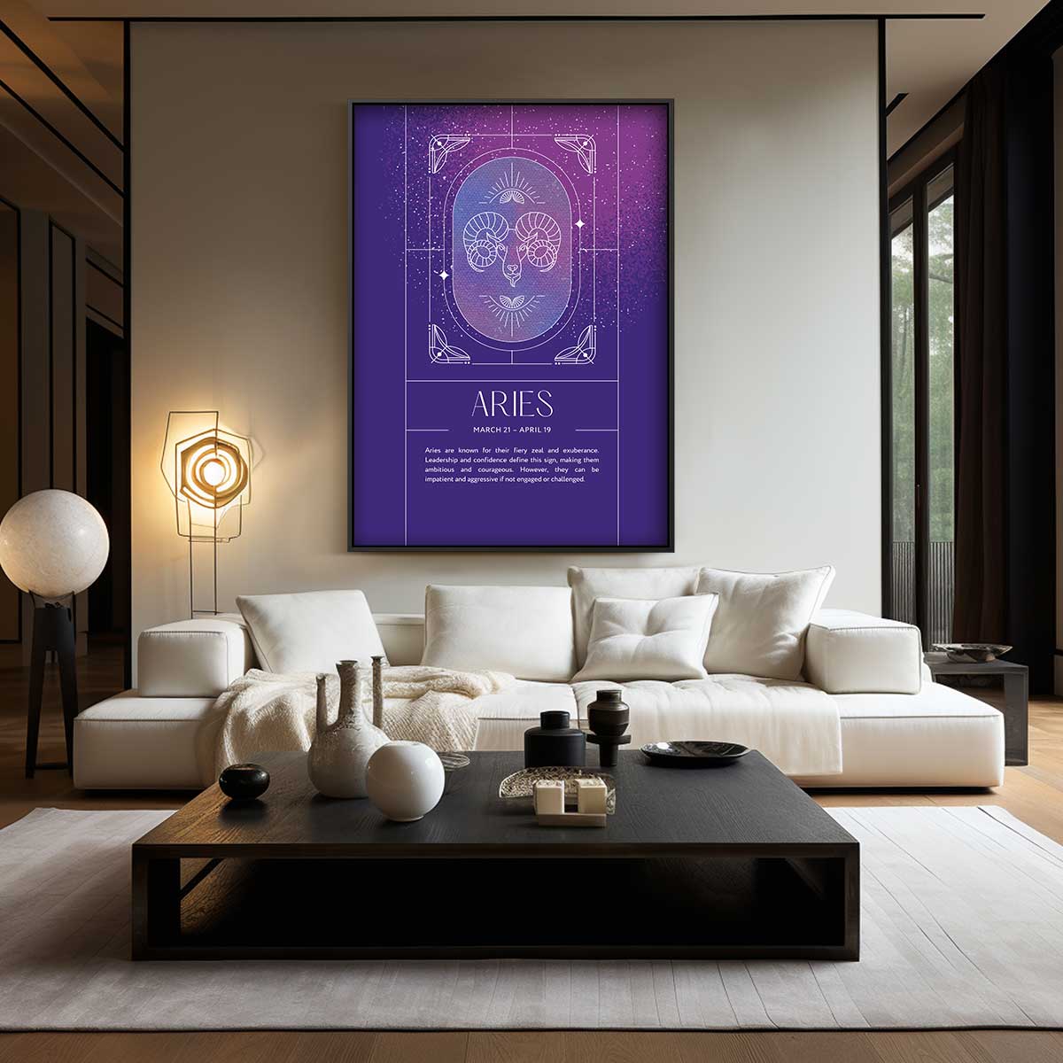 Aries Sterrenbeeld Poster Kunstwerk-canvas-dibond-plexiglas-wanddecoratie-WallArtistic
