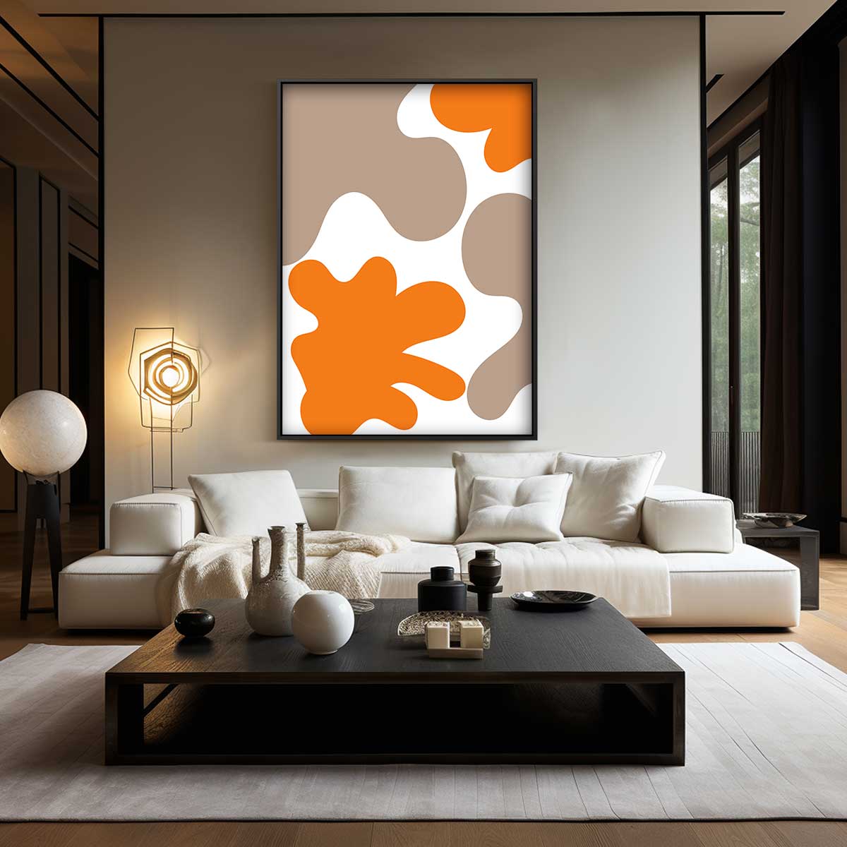 Vloeiende Vormen Abstract Kunstwerk-canvas-dibond-plexiglas-wanddecoratie-WallArtistic