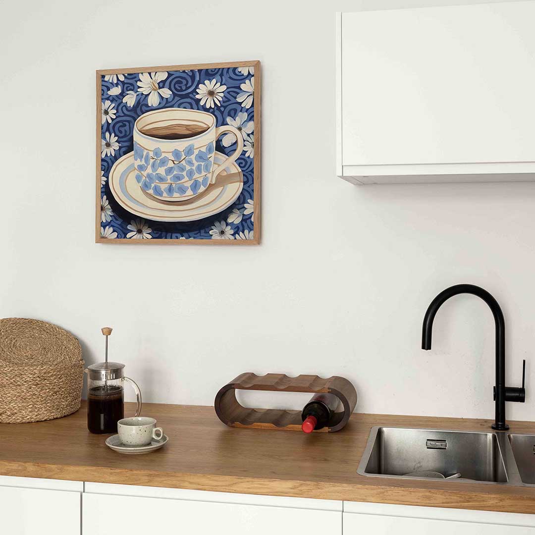 Bloemen en kopje Poster