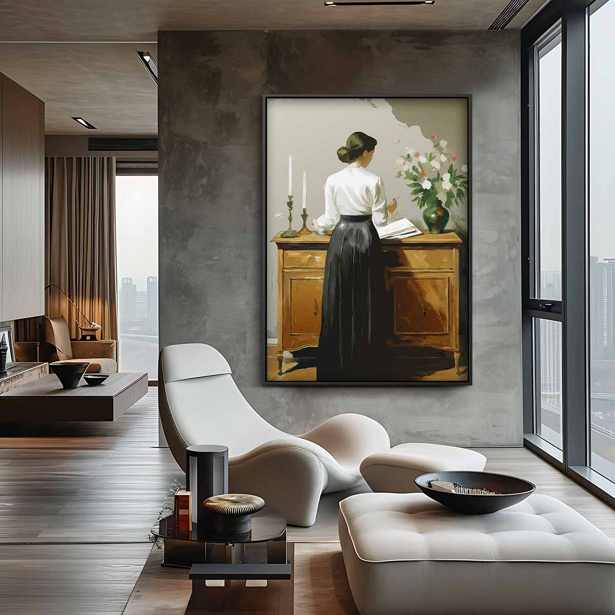 Geschetste Elegantie Kunstwerk-canvas-dibond-plexiglas-wanddecoratie-WallArtistic