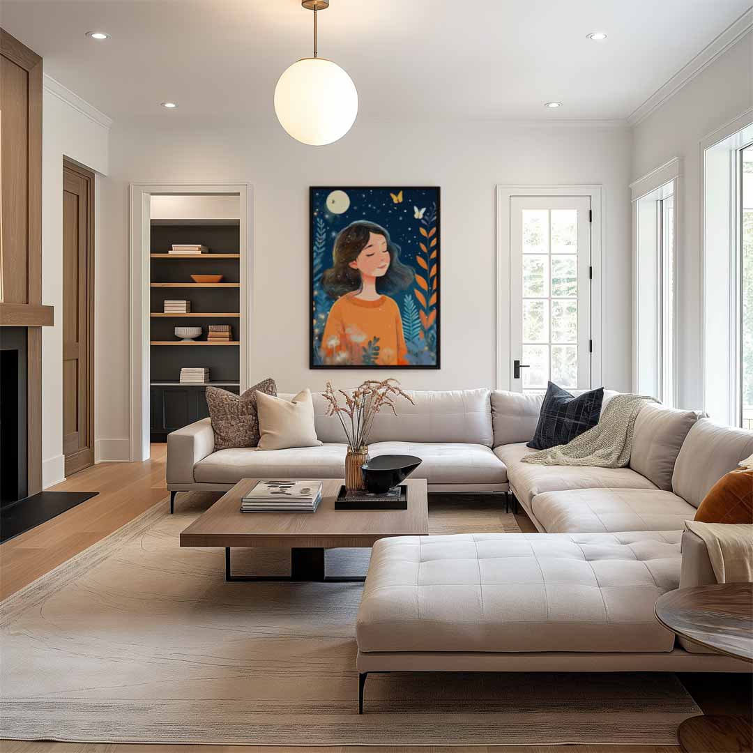 Dromerige Nachtwandeling Kunstwerk-canvas-dibond-plexiglas-wanddecoratie-WallArtistic