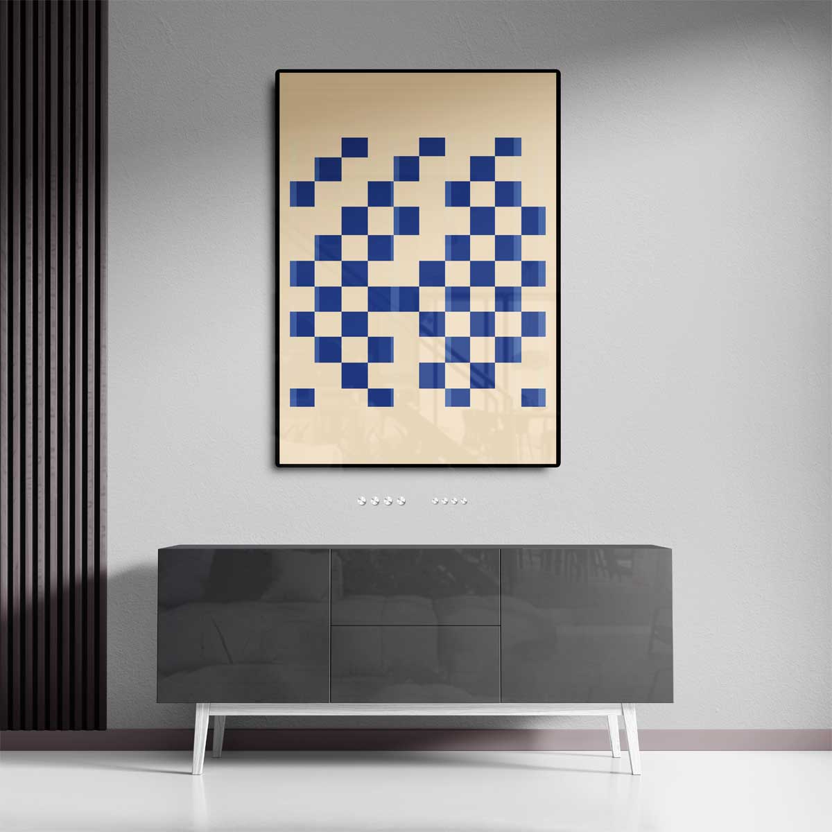 Ritmisch Blauwe Vlakken Kunstwerk-canvas-dibond-plexiglas-wanddecoratie-WallArtistic