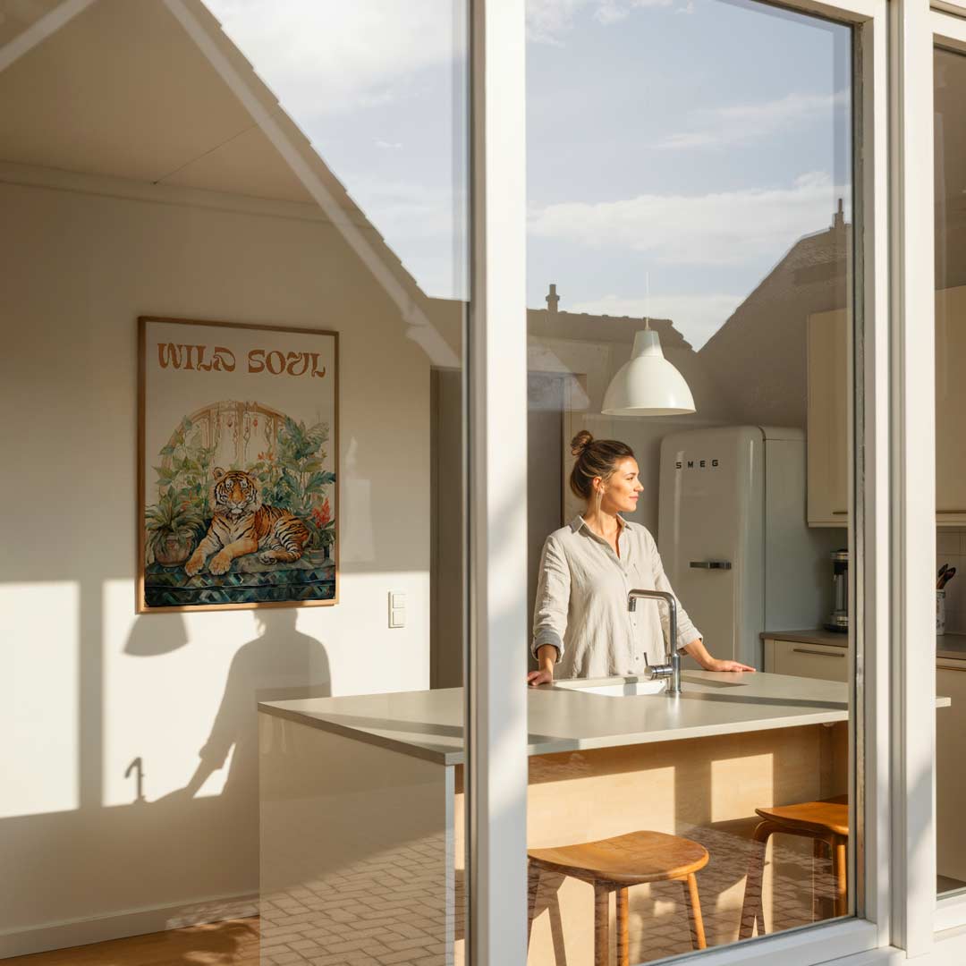 Wilde Ziel Tijger Poster-WallArtistic