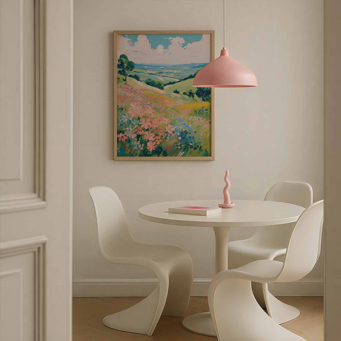 Vrolijke Zomerbloemen Landschap Poster-WallArtistic