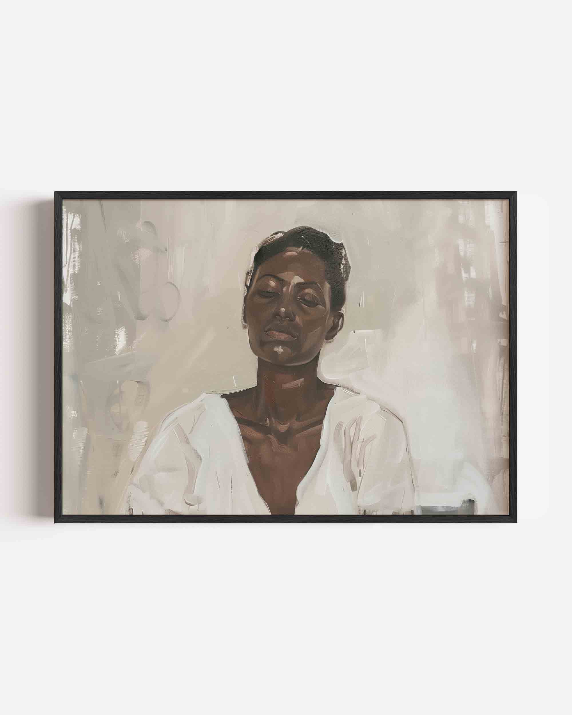 Portret met gesloten ogen Poster