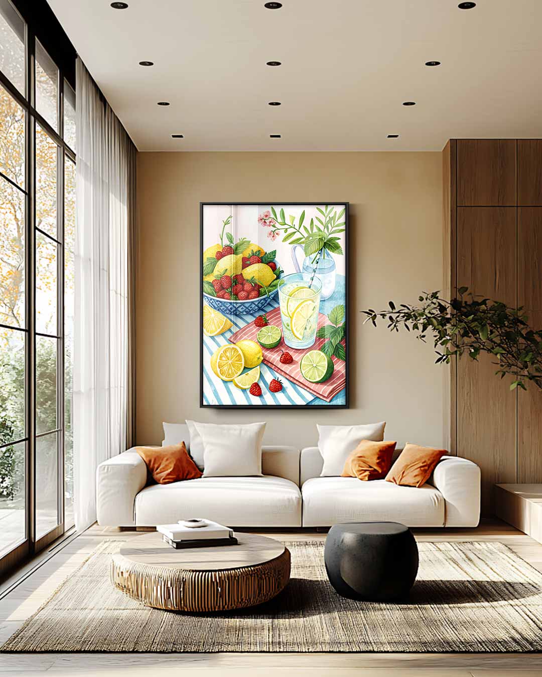 Verfrissend Zomers Fruit Schilderij Kunstwerk-canvas-dibond-plexiglas-wanddecoratie-WallArtistic