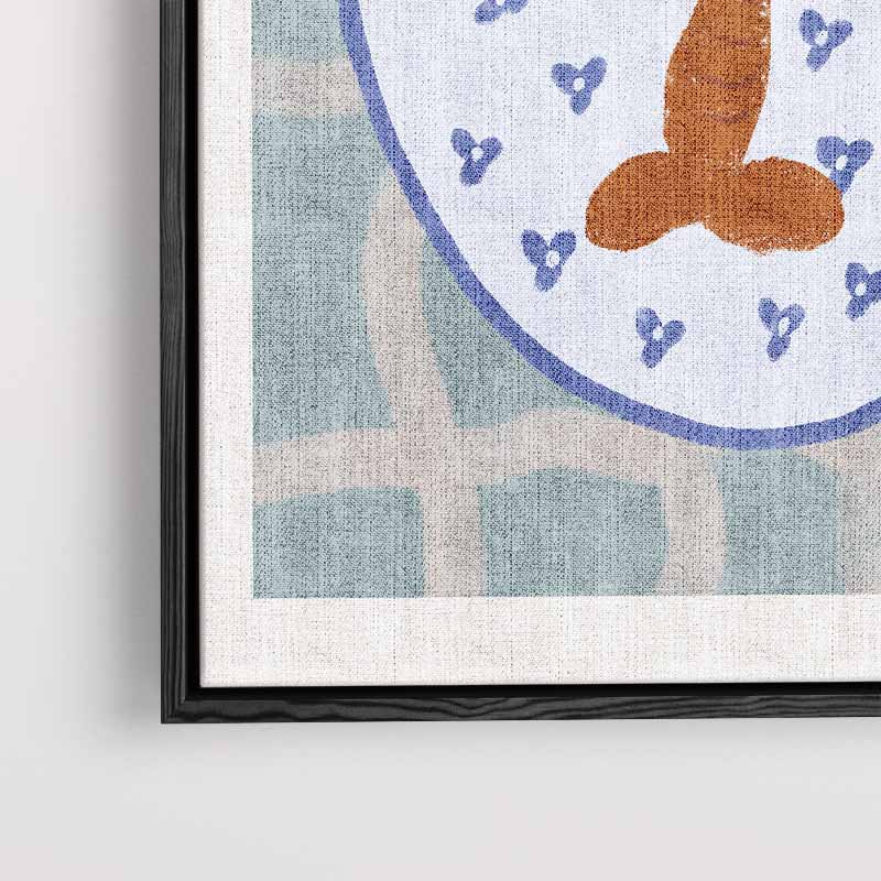 Dansende Kreeft op Servies Kunstwerk-canvas-dibond-plexiglas-wanddecoratie-WallArtistic