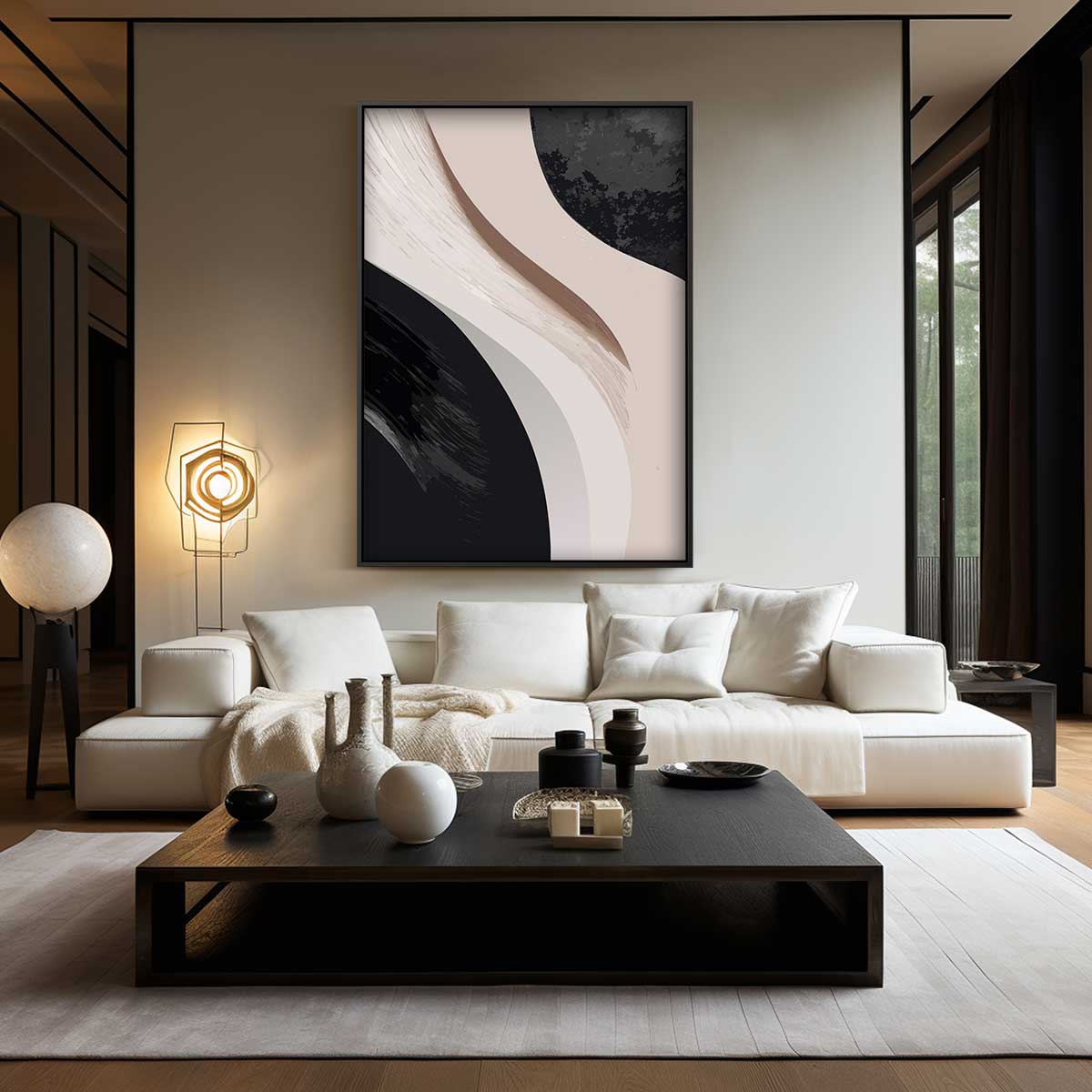 Organische Stroom van Contrast Kunstwerk-canvas-dibond-plexiglas-wanddecoratie-WallArtistic