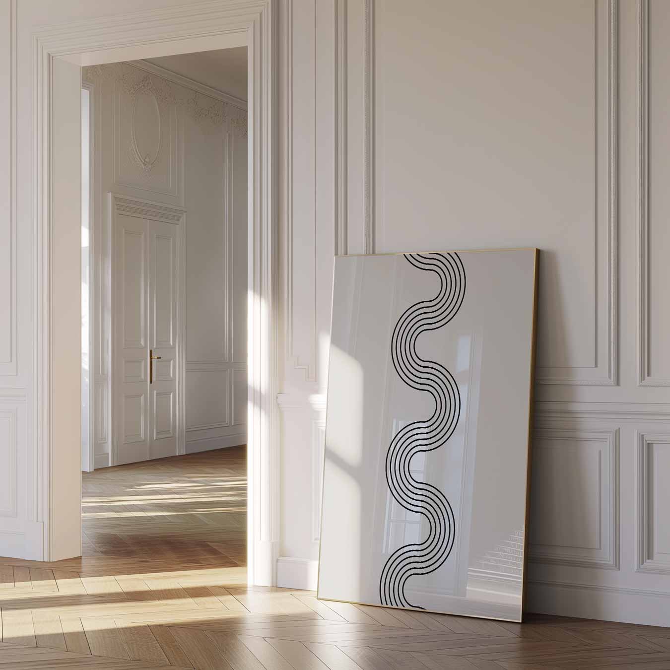 Moderne Golvende Lijnen Poster-WallArtistic