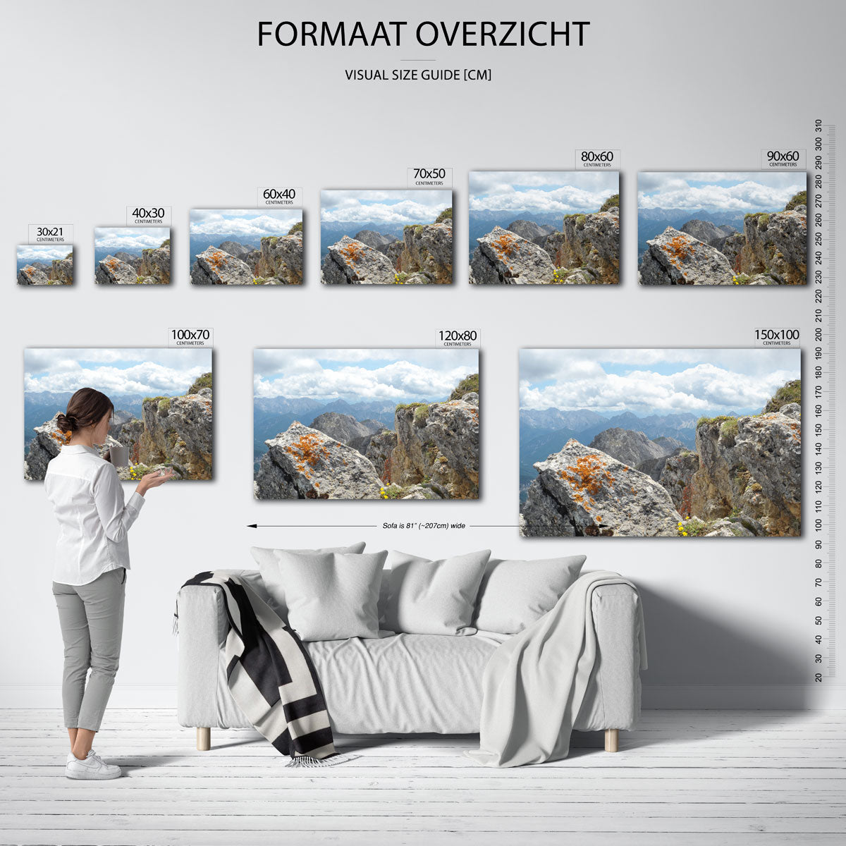 Berglandschap met rotsen Poster