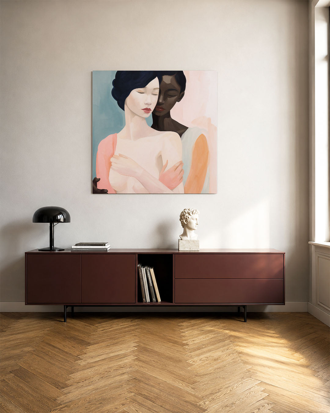 Intieme omhelzing Kunstwerk