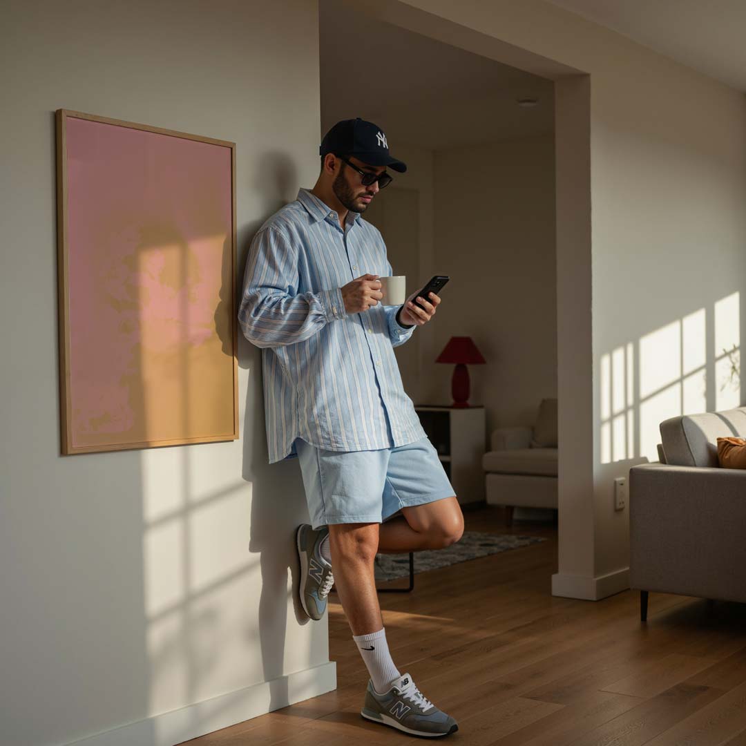 Dromerige Abstracte Roze Poster-WallArtistic