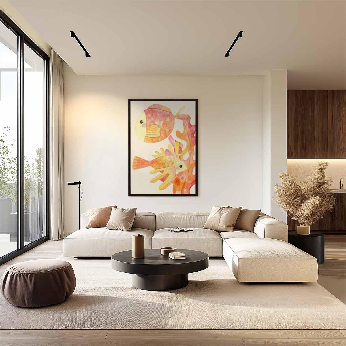 Kleurrijke Onderwaterwereld Kunstwerk-canvas-dibond-plexiglas-wanddecoratie-WallArtistic