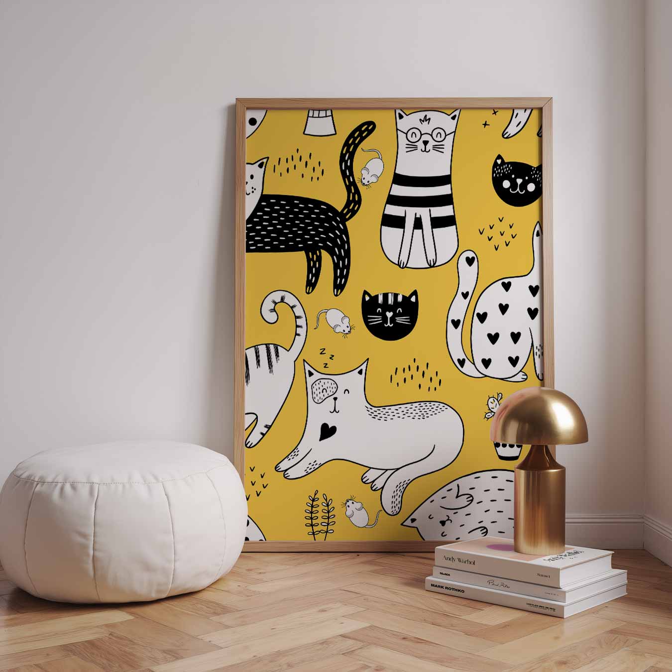 Speelse Katten en Muisjes Poster-WallArtistic