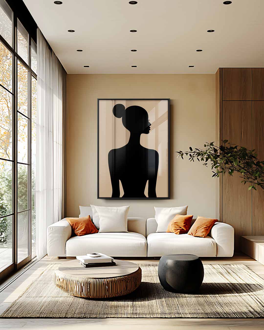 Elegante Schaduw Silhouet Kunstwerk-canvas-dibond-plexiglas-wanddecoratie-WallArtistic